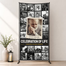 Aangepaste rouwbanner, fotocollage 4x8' herdenking