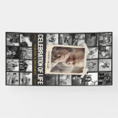 Aangepaste rouwbanner, fotocollage 4x8' herdenking spandoek (Horizontaal)