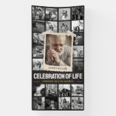 Aangepaste rouwbanner, fotocollage 4x8' herdenking spandoek (Verticaal)