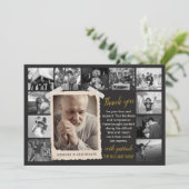 Aangepaste rouwkaart met foto-collage bedankkaart (Staand voorkant)