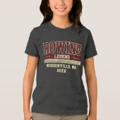 Aangepaste Rowing Lover Rower Crew Locatie Datum N Tri-Blend Shirt (Voorkant)
