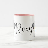 Aangepaste Roxy Rottweiler hond Tweekleurige Koffiemok (Center)