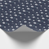 Aangepaste Royal Blue Floral Cadeaupapier (Hoek)