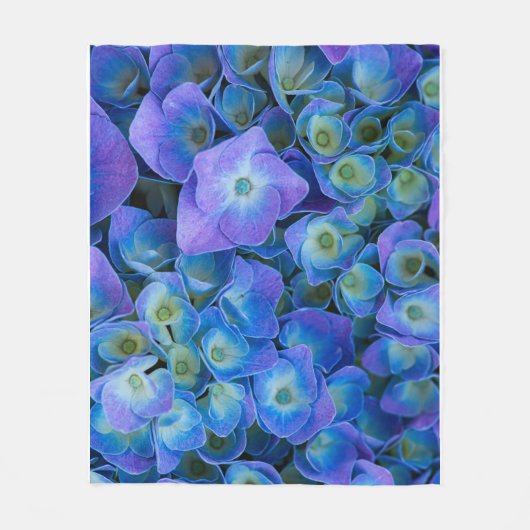 Aangepaste Royal Blue Flower Afbeelding diepte van Fleece Deken (Voorkant)