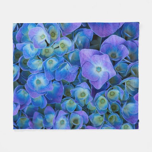 Aangepaste Royal Blue Flower Afbeelding diepte van Fleece Deken (Voorkant (Horizontaal))