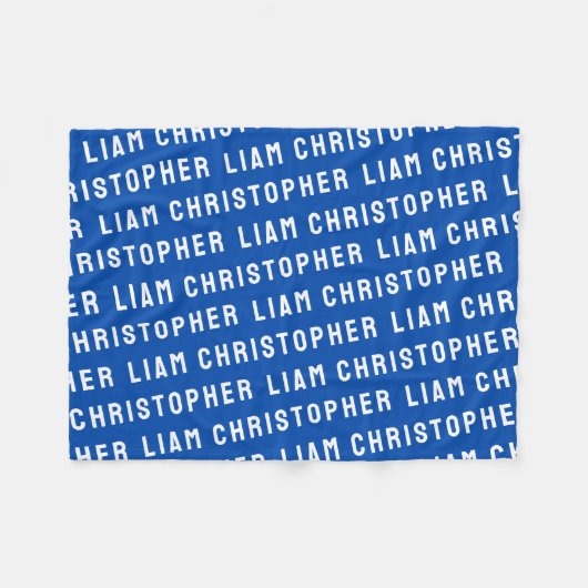 Aangepaste Royal Blue Gepersonaliseerde Zoon Baby  Fleece Deken (Voorkant (Horizontaal))