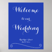 Aangepaste Royal Blue Wedding Reception 18x24 Poster (Voorkant)