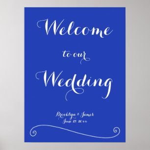 Aangepaste Royal Blue Wedding Reception 18x24 Poster