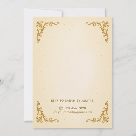 Aangepaste Royal Gold Paarse Vlinder Verjaardagsfe Kaart (Achterkant)