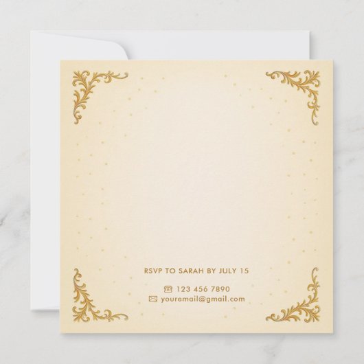 Aangepaste Royal Gold Paarse Vlinder Verjaardagsfe Kaart (Achterkant)