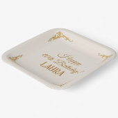 Aangepaste Royal Gold verjaardagsfeest Papieren Bordje (Gebogen)
