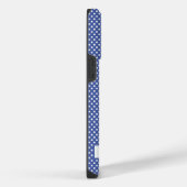 Aangepaste Royal Navy Blauw Wit Polka Dot Design iPhone Hoesje (Rechterkant)
