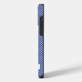 Aangepaste Royal Navy Blauw Wit Polka Dot Design iPhone Hoesje (Linkerkant)