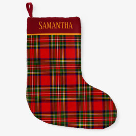 Aangepaste Royal Stewart Clan Tartan Plaid Naam Kleine Kerstsok