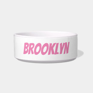 Aangepaste roze aangepaste naam moderne typografie voerbakje