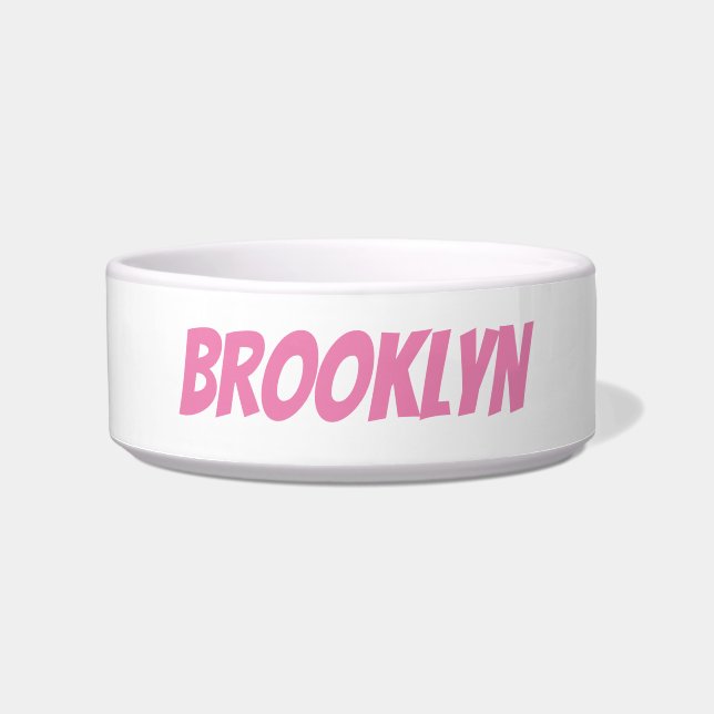 Aangepaste roze aangepaste naam moderne typografie voerbakje (Voorkant)
