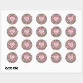 Aangepaste Roze Aardbei Trouwfeest Sticker (Vel)