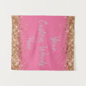 Aangepaste Roze Achtergrond Verjaardagsfeest Fotoc Wandkleed (Voorkant (horizontaal))