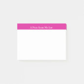Aangepaste roze achtergrondnotities achteraf post-it® notes (Voorkant)