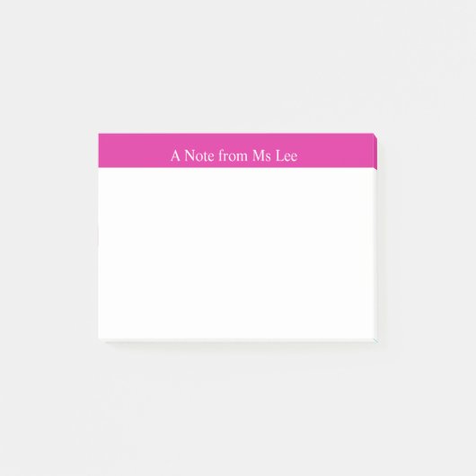 Aangepaste roze achtergrondnotities achteraf post-it® notes (Voorkant)