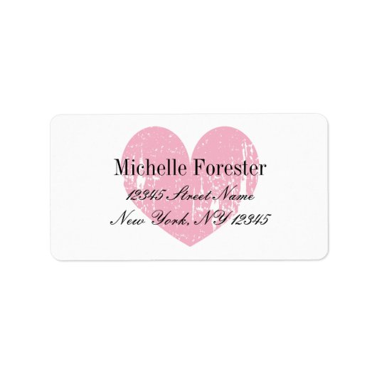Aangepaste roze  adresetiketten van het hart etiket (Voorkant)