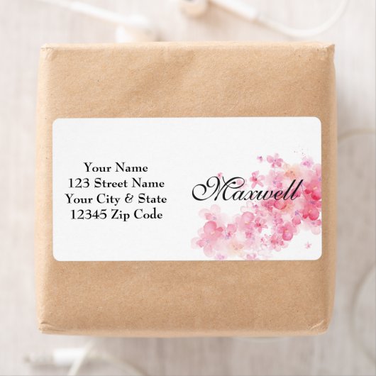 Aangepaste roze adresetiketten voor de florale ver etiket (Insitu)