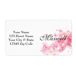 Aangepaste roze adresetiketten voor de florale ver etiket