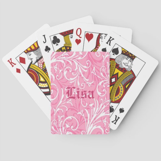 Aangepaste roze afspeelkaarten pokerkaarten (Achterkant)