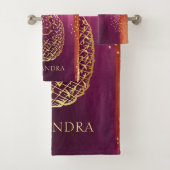 Aangepaste roze anananas Glitter Bad Handdoek (Insitu)