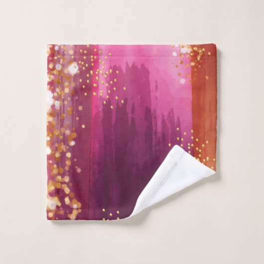 Aangepaste roze anananas Glitter Bad Handdoek (Wasdoekje)