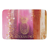 Aangepaste roze anananas Glitter Badmat (Voorkant)