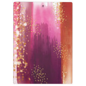 Aangepaste roze anananas Gold Glitter Klembord (Achterkant)