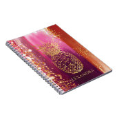 Aangepaste roze anananas Gold Glitter Notitieboek (Rechterzijde)