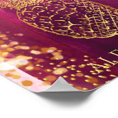 Aangepaste roze anananas Gold Glitter Poster (Hoek)