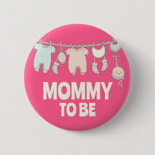 Aangepaste Roze Baby Shower Feest voor de Cute Aan Ronde Button 5,7 Cm