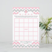 Aangepaste roze baby shower games bingo (Staand voorkant)