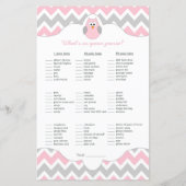 Aangepaste roze baby shower games bingo (Achterkant)