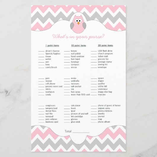Aangepaste roze baby shower games bingo (Achterkant)