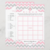 Aangepaste roze baby shower games bingo (Voorkant / Achterkant)