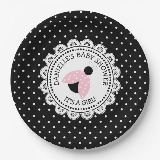 Aangepaste roze Baby shower papieren Borden Bordje (Voorkant)