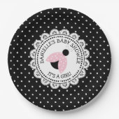 Aangepaste roze Baby shower papieren Borden Papieren Bordje (Voorkant)