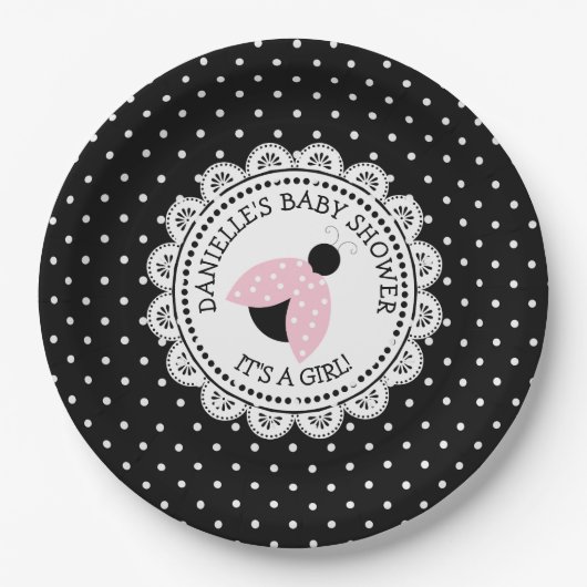 Aangepaste roze Baby shower papieren Borden Papieren Bordje (Voorkant)