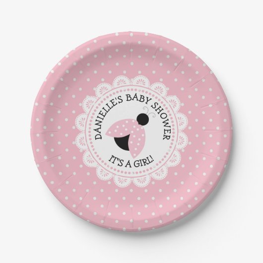 Aangepaste roze Baby shower papieren Borden Papieren Bordje (Voorkant)