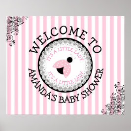 Aangepaste roze Baby shower Poster