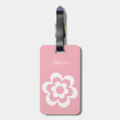 Aangepaste roze Bagagelabels met witte ventilator (Achterkant verticaal)