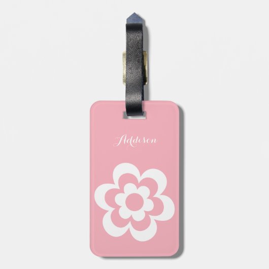 Aangepaste roze Bagagelabels met witte ventilator (Achterkant verticaal)