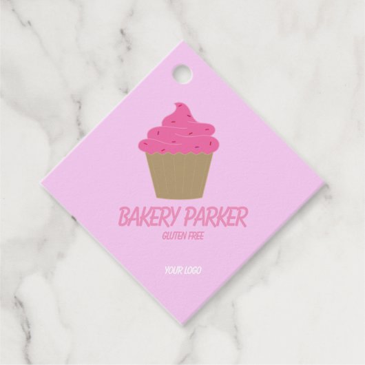 Aangepaste roze bakkerij cupakes Labels (Voorkant)