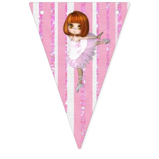 Aangepaste roze Ballerina Birthday Banner (Eerste vlag)