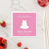 Aangepaste roze ballerina tutu baby shower servett servet (Insitu)