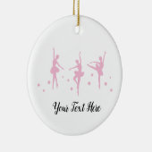 Aangepaste roze ballerinas keramisch ornament (Rechts)